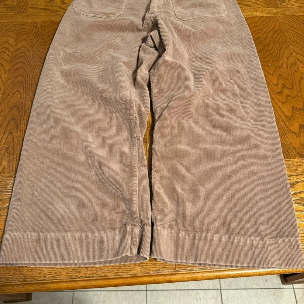 Quince Corduroy Wide-Leg Crop Pants in Light Brown Sz 14 Elevated Basics - Picture 7 of 14